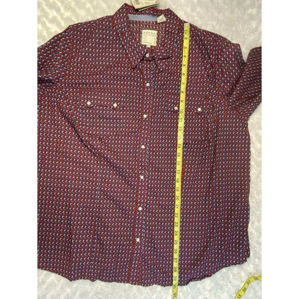 Roper Women's Red & Blue Print Long Sleeve Pearl Snap Western Shirt 2 XL rodeo - Picture 5 of 10